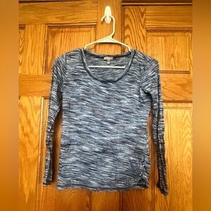 T by Talbots - Blue Space-Dye Long Sleeve Top